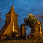Wooden Chapel On The Cemetery At Night