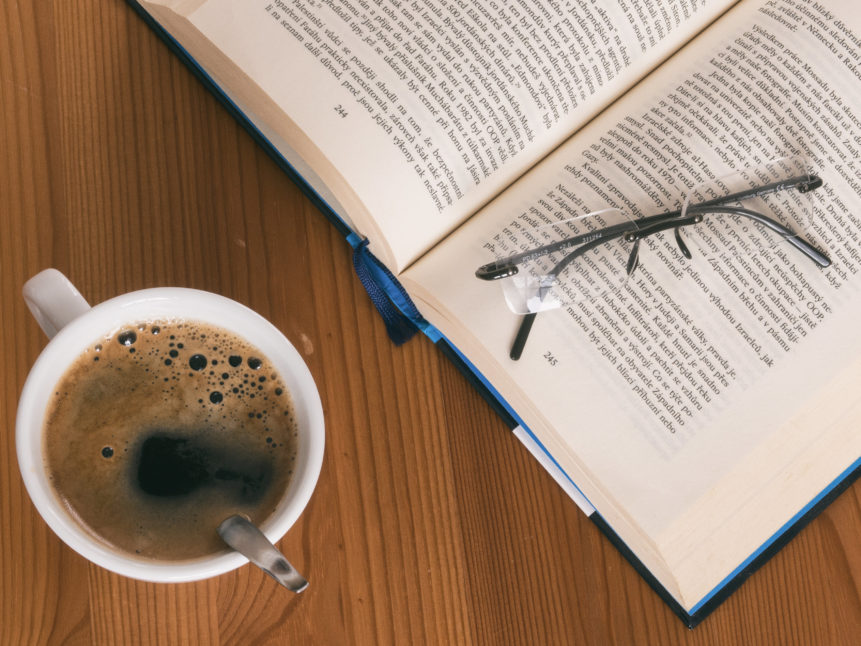 Book, Coffee And Glasses