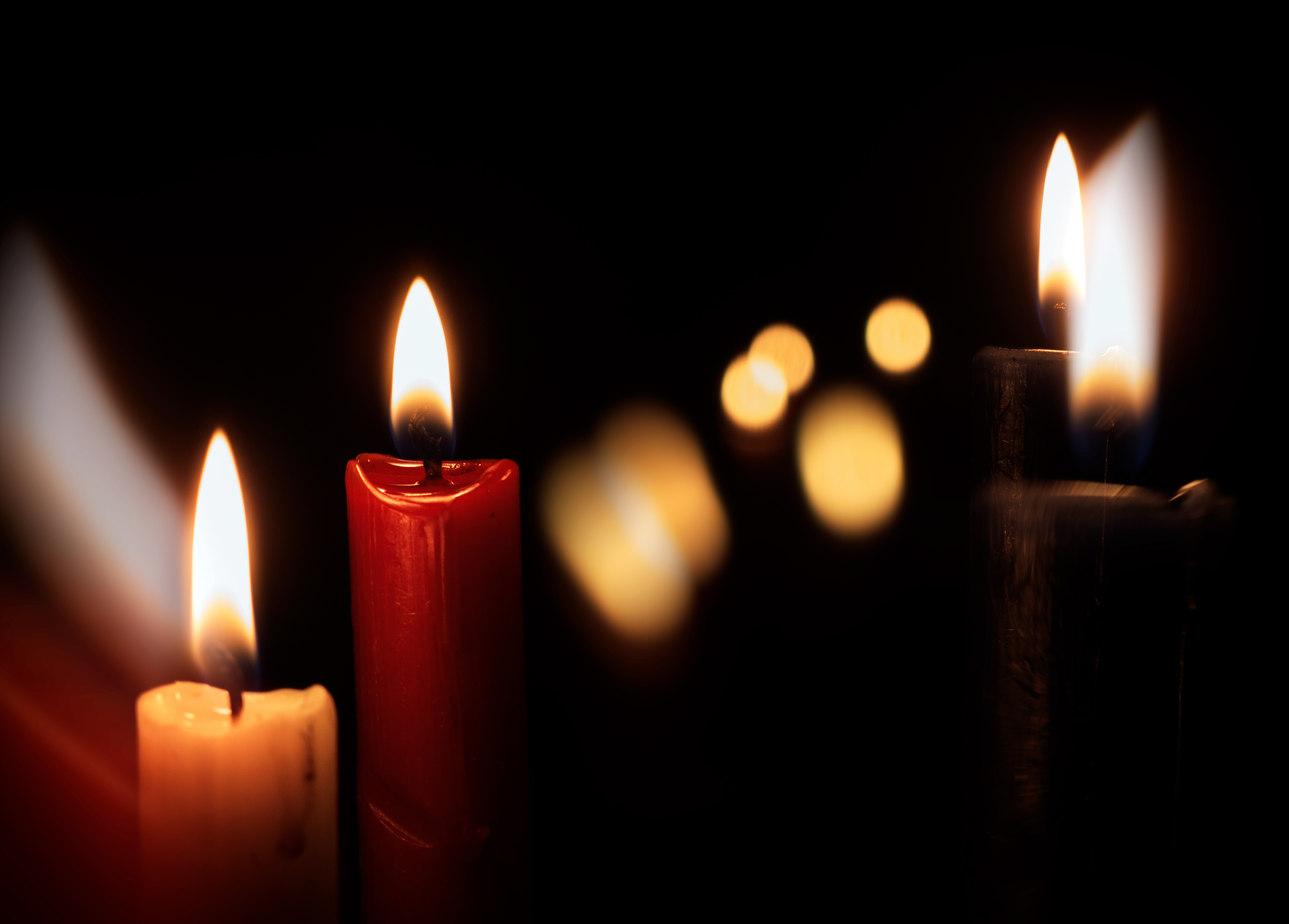 Candles On A Black Background | Copyright-Free Photo (By M. Vorel