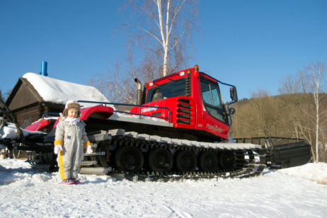 Children and Snowcat Children and Snowcat