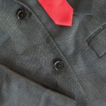 Dark Men's Jacket With A Red Tie Dark Men's Suit With A Red Tie