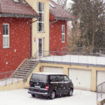 Falling Snow With House And Van Car Falling Snow With House And Van Car