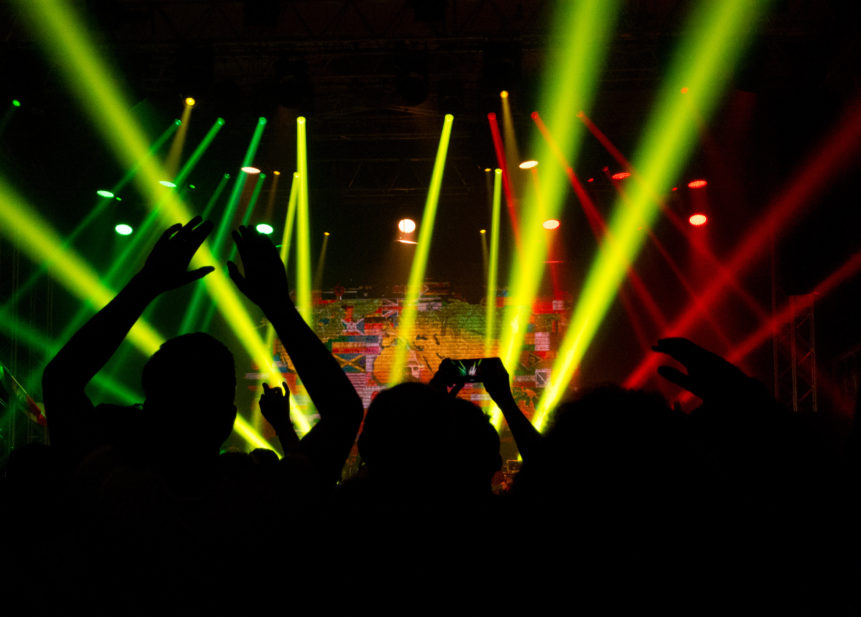 Dancing People Silhouettes On The Party