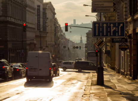 Evening Street In The City Evening Street In The City