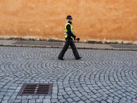 Police Woman Walking Police Woman Walking