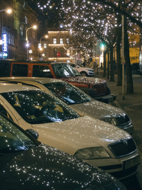 Christmas Lights Reflected On Car Hoods Christmas Lights Reflected On Car Hoods