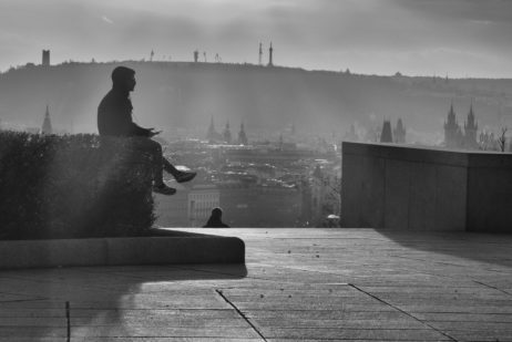 Young Man Waiting In Prague Young Man Waiting In Prague