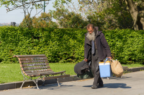 Homeless in the park Homeless in the park