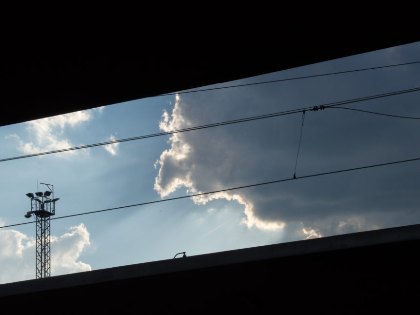 railway station and clouds