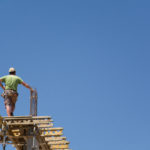 Builder on the building