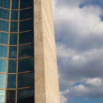 Concrete and glass architecture detail