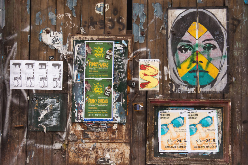 street wall with posters