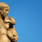Mother and child statue