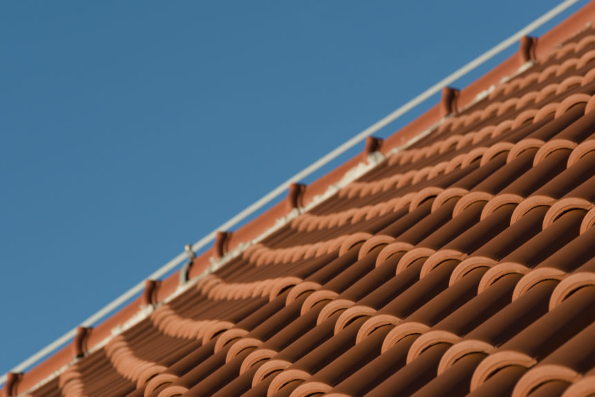 Roof tiles close up
