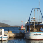 Fishing Boats in a Harbour Wooden fishing boats