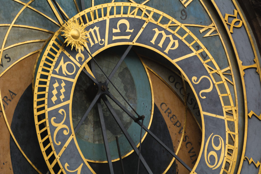 Prague astronomical clock close up