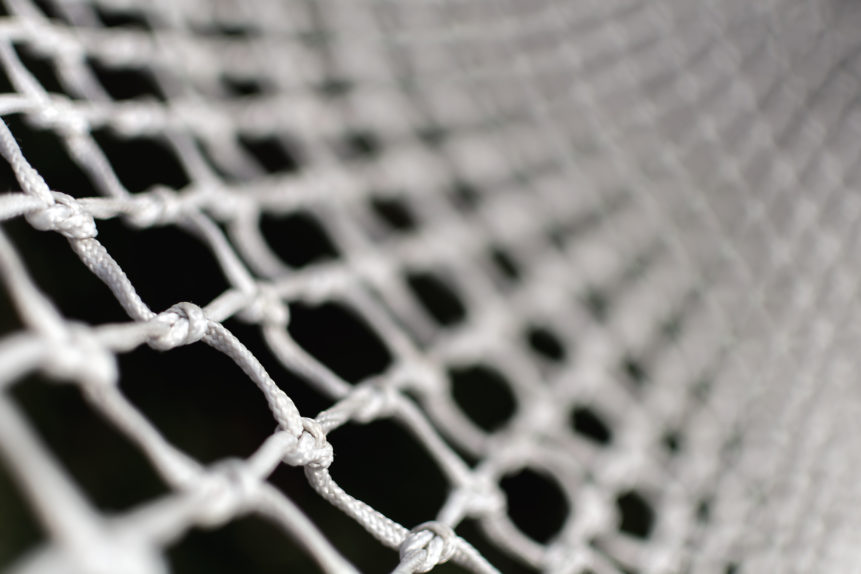 detail of football goal net