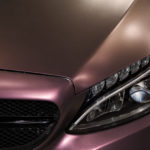 luxury pink car close up