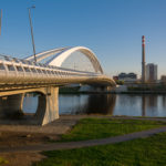 modern bridge over the river