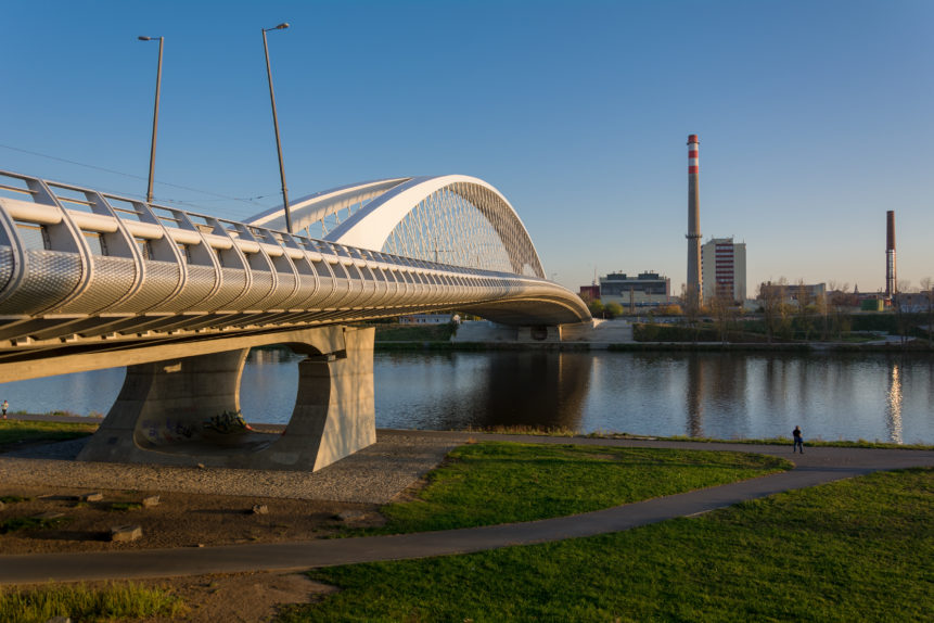 modern bridge over the river
