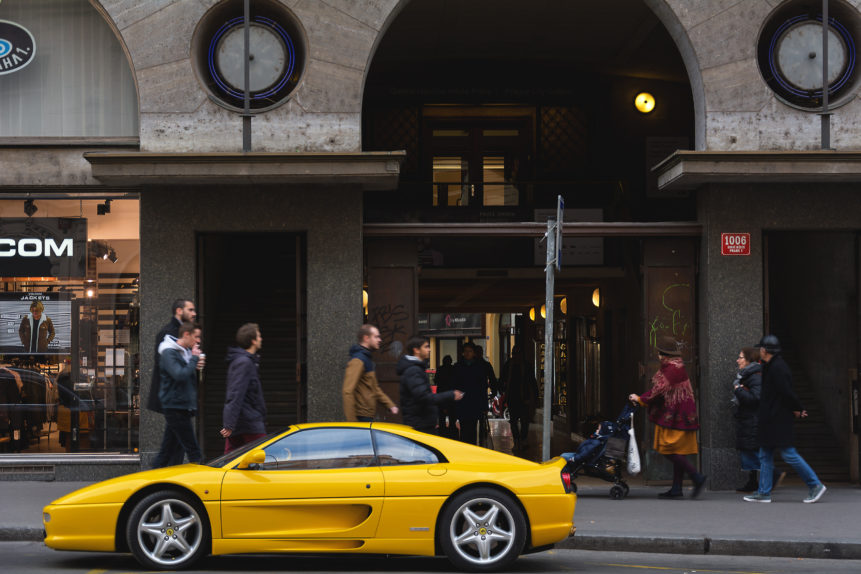 Yellow Ferrari f355