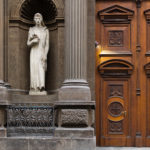 vintage wooden door in prague