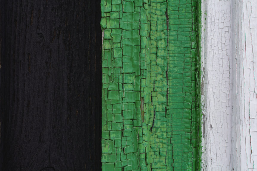 Black Green and White Painted Old Wood
