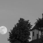 Church and moon