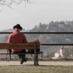 Lonely man in the park