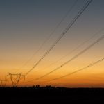 Power line at sunset Power line at sunset