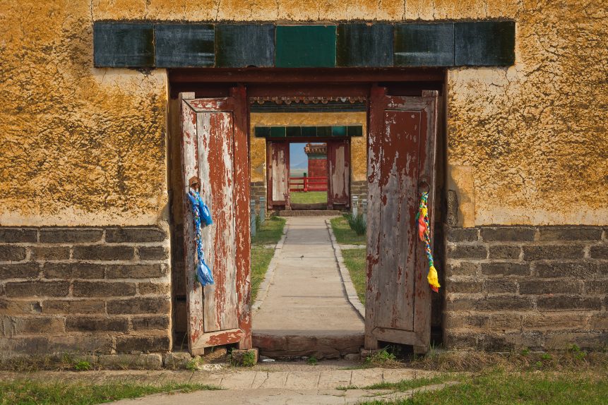 Buddhist monastery door