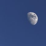 Moon on the blue sky