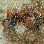 Tractor in the rain