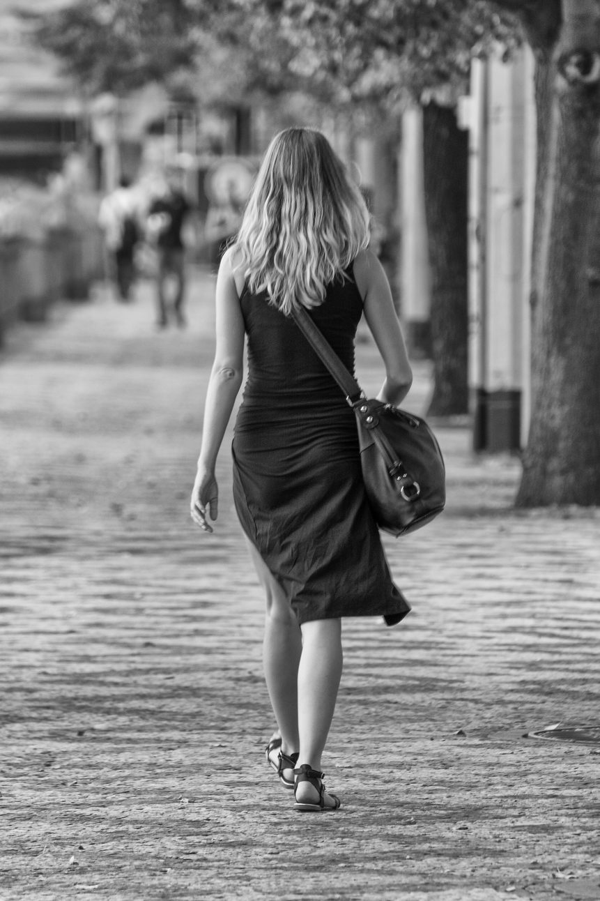 Beautiful woman walking on the street