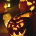 Haloween pumpkins vertical