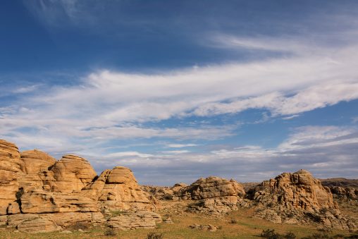 Landskap Rock ing Baga Gazriin Chuluu ing Mongolia