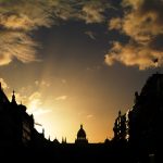 Wenceslas Square silhouette