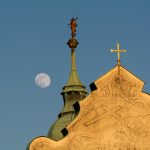 Top of Christian Church and Moon
