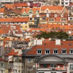 Cityscape of Town Houses Roofs