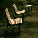 Three Empty Benches in Park