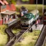 Model Trains and Station Close Up Model Trains and Station