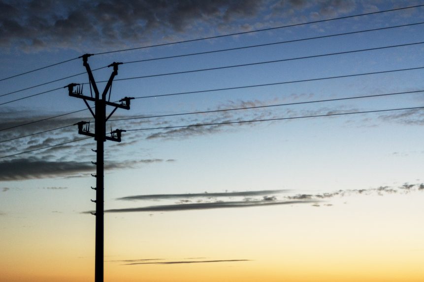 Electric Pole Sunset Landscape
