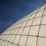 Tennis court air dome close up
