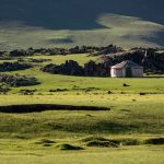 Mongolian landscape with yurt