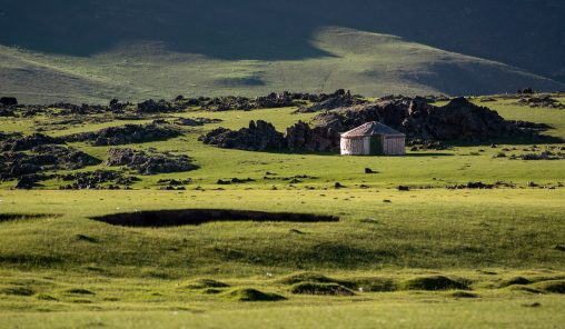 Mongolian Landscape with Yurt