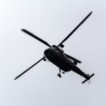 Helicopter in the Gray Sky Helicopter in the gray sky