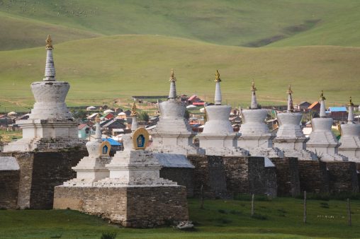 White Buddhist Stupas