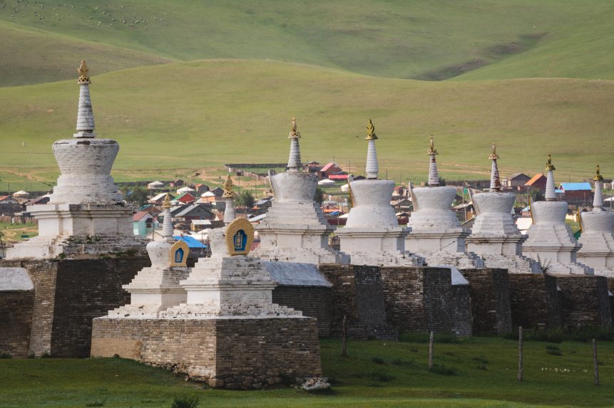 White Buddhist Stupas