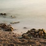Water photographed with a long exposure