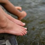 Legs in cold water